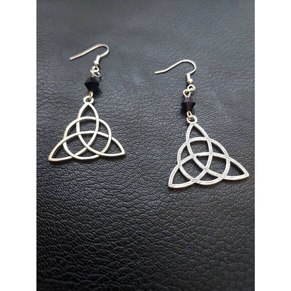 Celtic Triquetra Knot Dangle Earrings - Picture 4 of 6